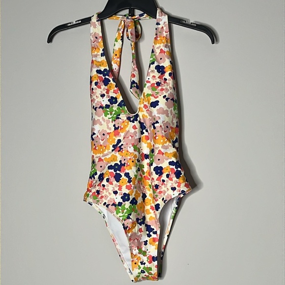 LULU’S Catching Rays Cream Multi Floral Print One-Piece Swimsuit Size S - Picture 2 of 7